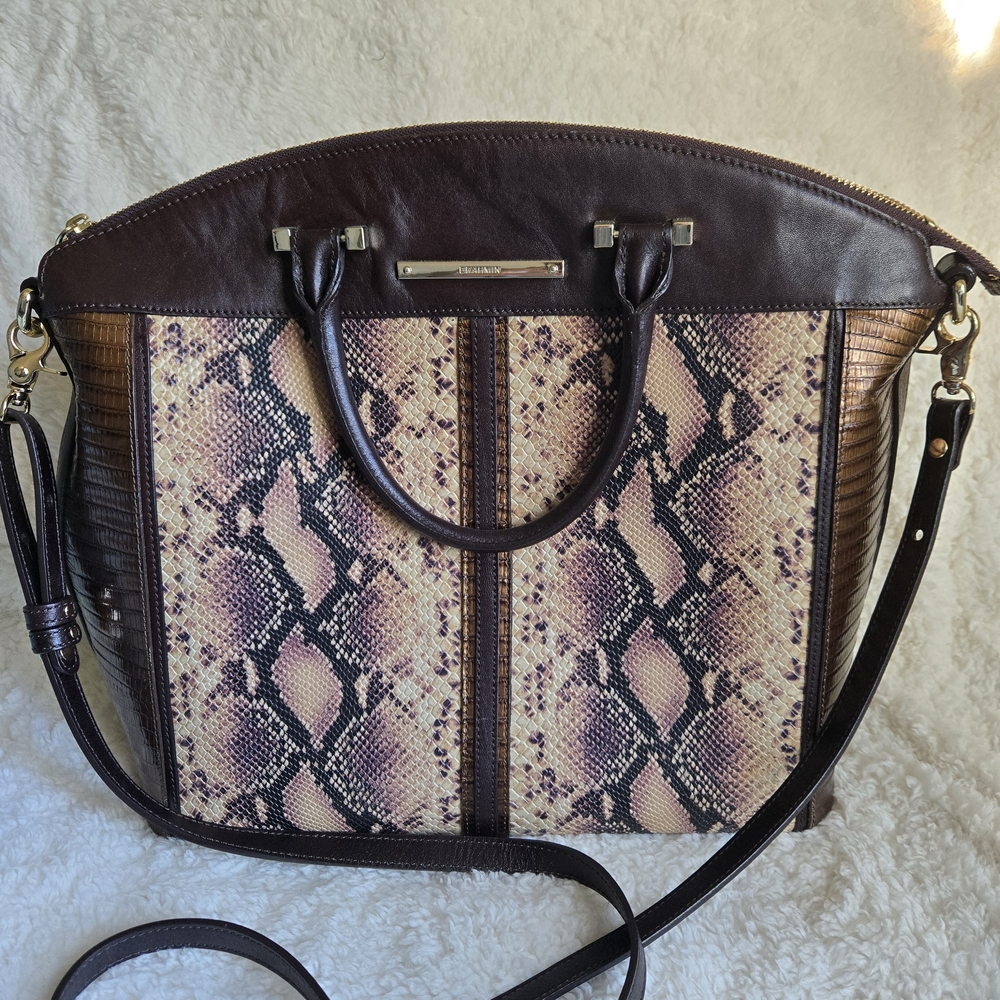 Brahmin Duxbury Satchel In Black Cherry